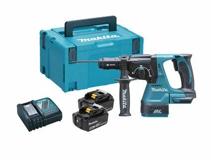 Makita DHR243RTJ Akumuliatorinis perforatorius 18 V 2x 5,0 Ah Li-ion, SDS-PLUS 2,0 J, 3,3kg LED, greitai pakeičiamas grąžto griebtuvas, BL-motor, MAKPACK