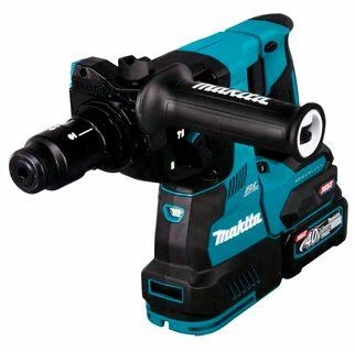 Makita HR004GM201 Perforatorius XGT, 2,9 J, 28mm; 4,1kg, bešepetėlinis variklis, greitojo keitimo griebtuvas, 2X4,0Ah, greitasis kroviklis; AVT; XPT; MAKPAC lagaminas