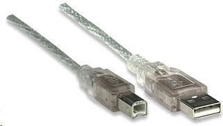 StarTech Manhattan 345408 USB kabelis 5 m 2.0 USB A USB B Sidabras