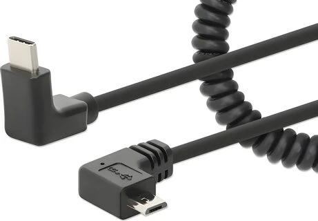 Kabelis USB Manhattan USB-C - microUSB Juodas (356244)