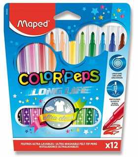 Maped Flomasteriai ColorPeps Long Life, 12 spalvų