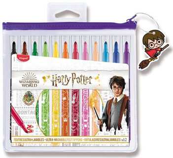Flomasteris Maped Long Life Harry Potter 12vnt. maišelis su užtrauktuku