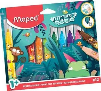 Flomasteris Maped ColorPeps Jungle Fever Jumbo 12 vnt.