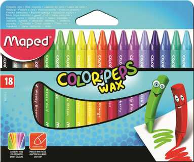 Maped Vaškinės kreidelės ColorPeps, 18 spalvų
