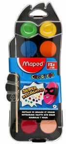 Akvareliniai dažai Maped ColorPeps 12 kubelių+teptukas plastikinė dėžutė