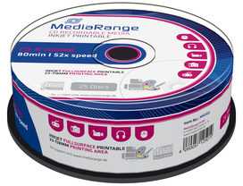 „MediaRange MR201“ CD-R diskas (spausdinamas, 52 kartų didelės spartos, 700 MB / 80 min., 25 dalių suktukas)