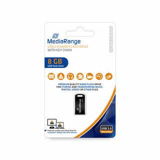 MediaRange USB Nano 8 GB, USB-Stick - juodas, USB-A 2.0