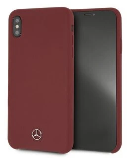 Mercedes MEHCI65SILRE iPhone Xs Max raudonas kietas dėklas Silicone Line