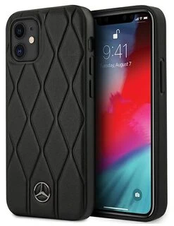 Mercedes MEHCP12SMULBK iPhone 12 mini 5,4″ juodos spalvos kietas dėklas Wave Line