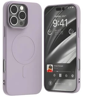 Mercury MagSafe pusiau silikoninis dėklas iPhone 16 Pro Max 6,9″ alyvinės spalvos