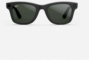 Išmanieji akiniai RayBan Meta Wayfarer, juodi matiniai rėmeliai ir skaidrūs (pereinantys į grafito žalią) lęšiai, poliarizuoti