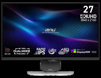 Monitorius MSI MPG 274URDFW E16M, baltos spalvos