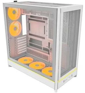 Montech HS01 PC-kompiuterio korpusas, Midi-Tower, ATX, aRGB, Tempered Glass – baltos spalvos