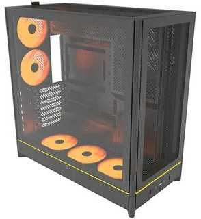 Montech HS01 PRO PC-kompiuterio korpusas, Midi-Tower, ATX, aRGB, Tempered Glass – juodos spalvos