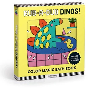 „Mudpuppy Rub-a-Dub Dinos!“ vonios knyga „Spalvų magija“