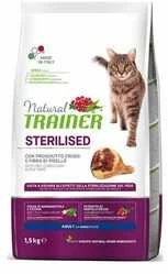 Natural Trainer Cat adult Sterilised HAM su vytintu kumpiu 1.5kg