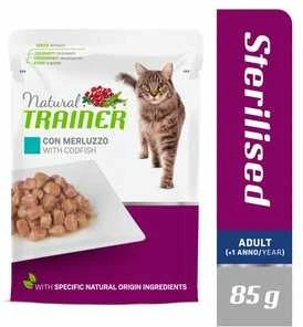 None Natural Trainer Cat Sterilised Codfish konservai katėms su menke 85g 12vnt