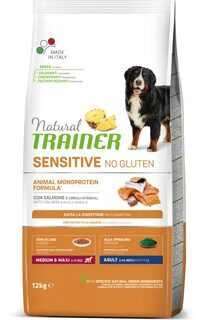 Natural Trainer ADULT DOG SENSITIVE be gliuteno Medium/Maxi su lašiša 12kg