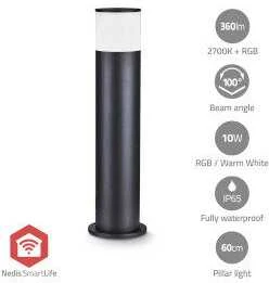 Nedis ZBLOP10RGBW Smartlife RGB Zigbee 3.0 10 + 4 W lauko šviestuvas