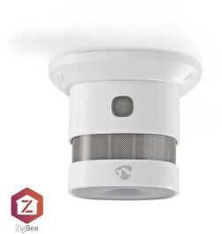 Nedis Išmanusis ZigBee TUYA dūmų jutiklis su sirena 85dB, CR123A, baltas