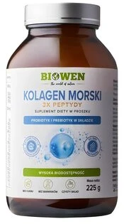 Sveikatos papildas - Biowen Marine Collagen 3x Peptidai Powder, be glitimo, 225g