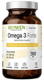 BIOWEN Omega 3 Forte 1000 mg EPA, 500 mg DHA – food supplement for humans – 90 capsules