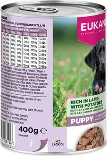 Eukanuba konservuotas pašaras šuniukams su ėriena ir bulvėmis, 400g