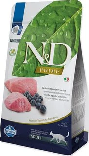 Sausas Kačių Maistas - FARMINA N&D Prime Ėriena Ir Mėlynės 1,5kg