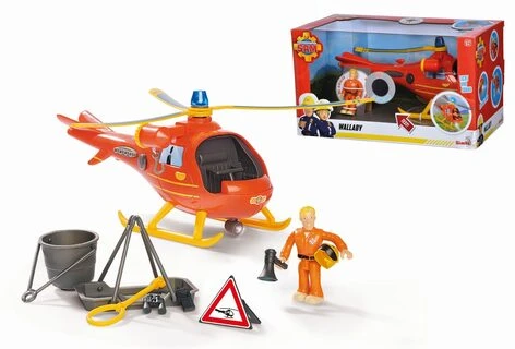 Simba Simba Fireman Sam Sraigtasparnis Wallaby, Žaislų transporto priemonė (oranžinė / geltona, įskaitant paveikslėlį)