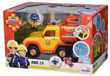 Simba Fireman Sam Fire Engine Venus 2.0 žaislinė transporto priemonė (geltona / oranžinė, su paveikslėliu)