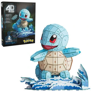Spin Master 4D dėlionė, sukonstruokite „Pokemon Squirtle“ modelius, kuriuos galima surinkti 3D formatu