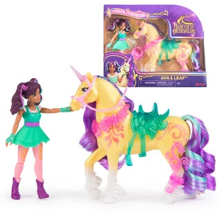 Spin Master Unicorn Vienaragis Academy Vienaragis Akademijos figūrėlės Ava & Leaf mergaitė ir vienaragis + priedai