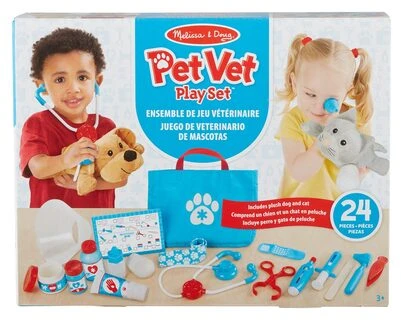 Melissa Doug - Vaidmenų žaidimų rinkinys Gyvūnų apžiūrai ir gydymui Veterinaras (806281)