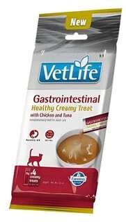 FARMINA Vet Life kačių virškinimo trakto kreminis skanėstas su vištiena ir tunu dėžutėje – skanėstas katei – 4x15g