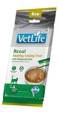FARMINA Vet Life kreminis kačių skanėstas inkstų ligoms su vištiena ir tunu dėžutėje – skanėstas katei – 4x15g