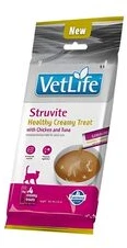 FARMINA Vet Life kačių struvitų kreminis skanėstas su vištiena ir tunu dėžutėje – skanėstas katei – 4x15g