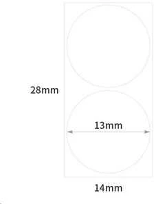 Šiluminės etiketės Niimbot lipdukai T 14x28mm 220 vnt (baltas apvalus)