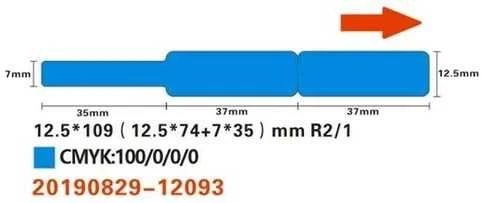 Terminės etiketės Niimbot 12.5x74+35, 65 vnt (mėlyna)