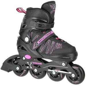 Riedučiai/ledo ritulio pačiūžos Nils Extreme NH11912 juodi-rožiniai - PU80 mm/82A (L 39-42)