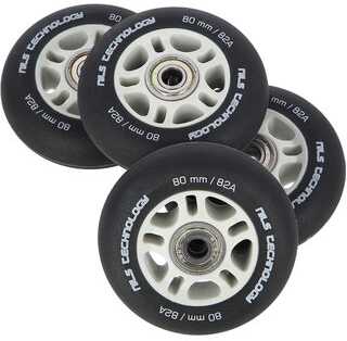 Ratukai riedučiams Nils Extreme 80mm/82A su guoliais, juodi