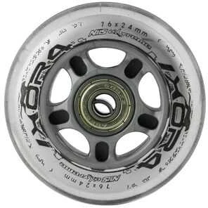 Nils Extreme Kółka PU 76x24 82A skaidrus komplektas (16-32-016)