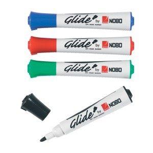 Žymeklių lentai rinkinys Nobo Glide, apvaliu galiuku, 3mm, 4 spalvos
