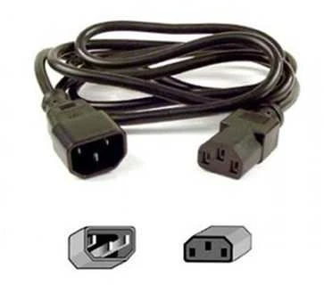 Value Vertė IEC maitinimo kabelis 1 m juoda (Maitinimo kabelio ilgintuvas IEC 60320 C14 iki IEC 60320 C13)