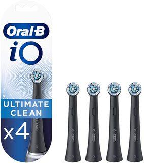 Oral-B | Clean Replaceable Dantų šepetėlis Heads | iO Refill Ultimate | Heads | Suaugusiems | Cordless | Šepetėlių skaičius galvutės įeina 4 | Juodas | Baltas