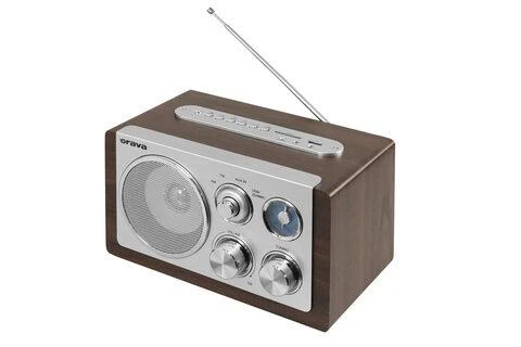 Radio Orava RR-29 A radio, 1 x 3,5W, AM / FM radio, USB, wejście AUX, karta SD, ruda / sidabrinė