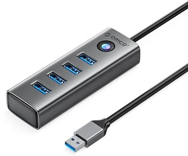 Šakotuvas Orico PDD4U-U3 4x USB-A 3.0 – pilkos spalvos