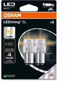 Osram LEDriving P21/5W geltonos lemputės pakuotėje