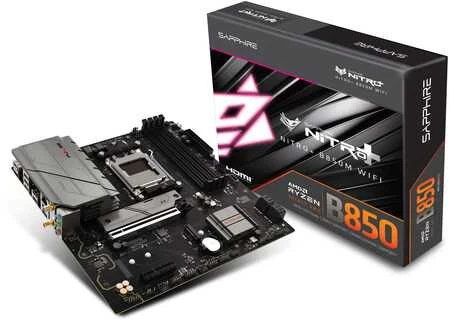 Pagrindinė plokštė Sapphire NITRO+ B850M WIFI AMD B850 Socket AM5 micro ATX plokštė