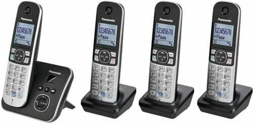 „Panasonic“ belaidis telefonas KX-TG6824GB Quattro – juodas
