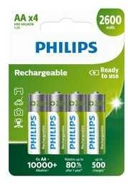 Philips AA 2600 mAh įkraunamos baterijos pakuotė